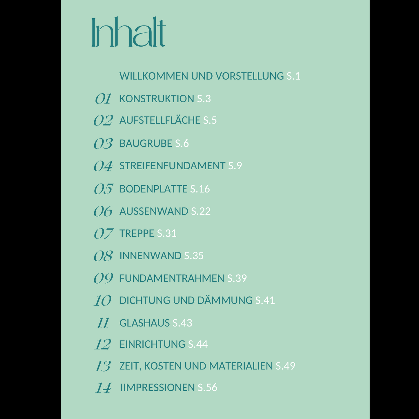 Bauanleitung Glashaus deluxe- Unterbau und Extras